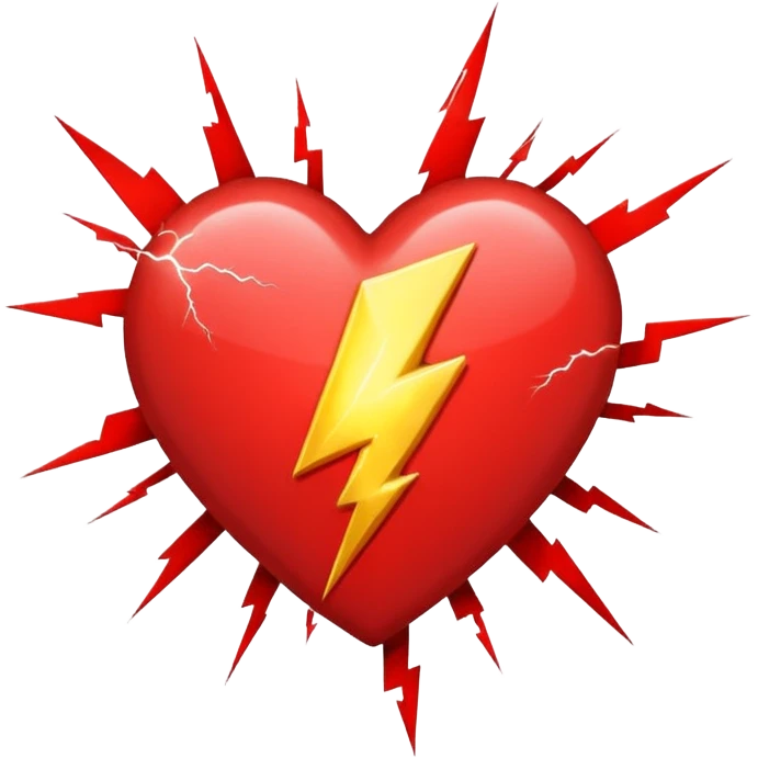 Un corazón con un Rayo  emoji