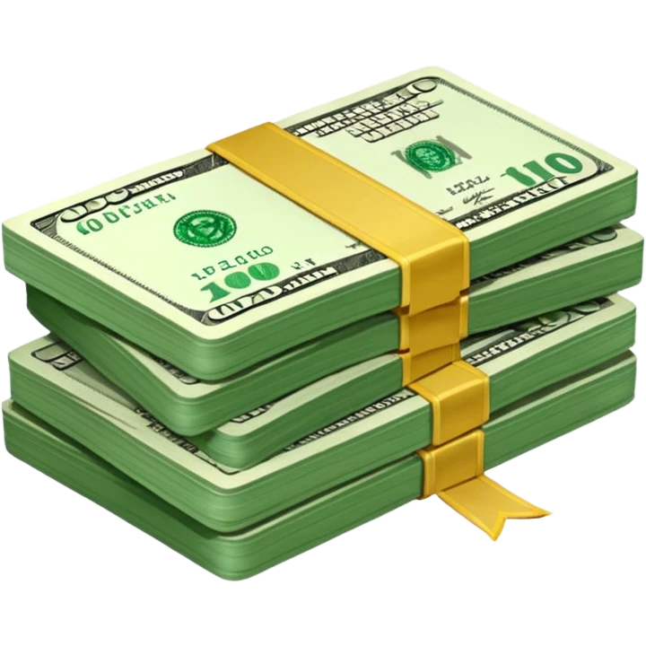 cash pile, make bills rectangular, next to a 10x emoji