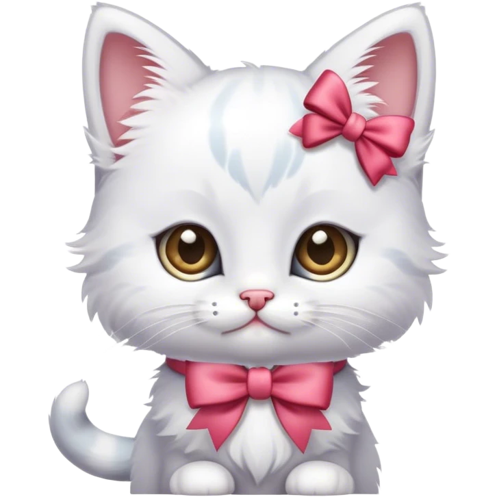 kitten with a bow on its head emoji