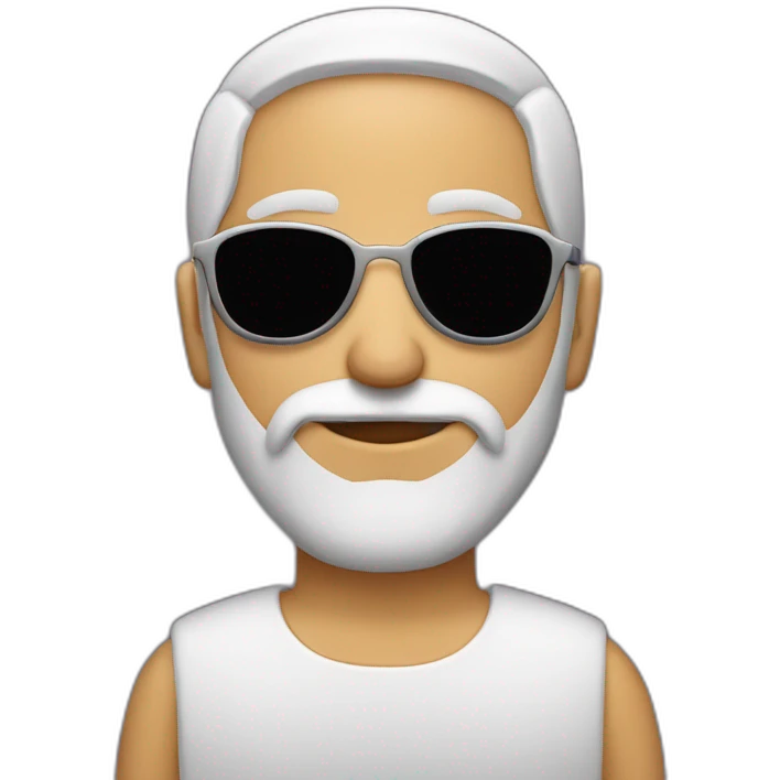 mysterious muslim man with 3 day beard, short blond hair on top and rose sunglass  emoji
