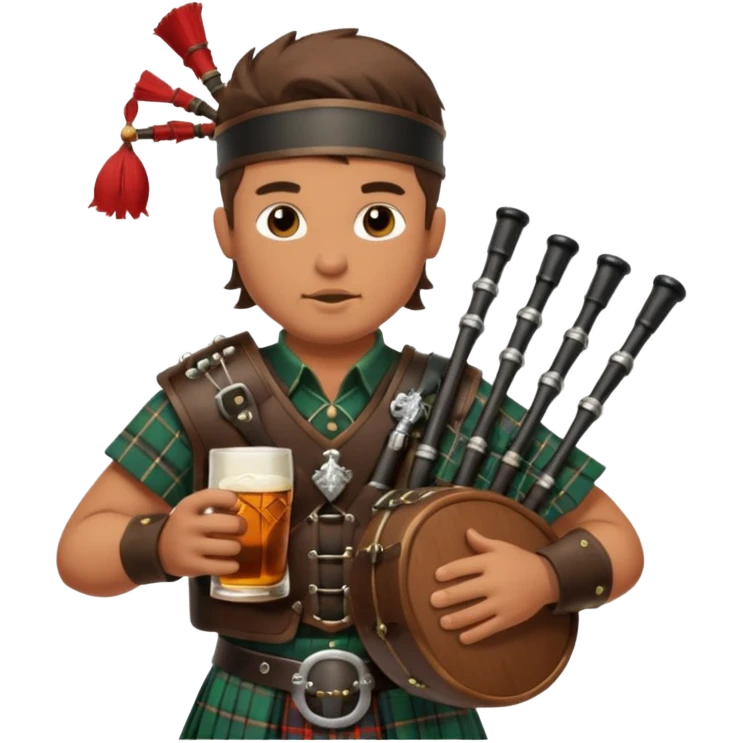 Warrior playing bagpipes drinking whiskey  emoji