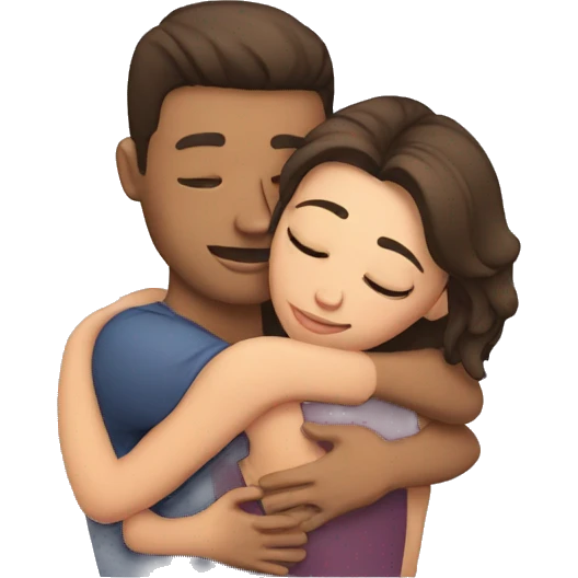 Girlfriend hugging boyfriend  emoji