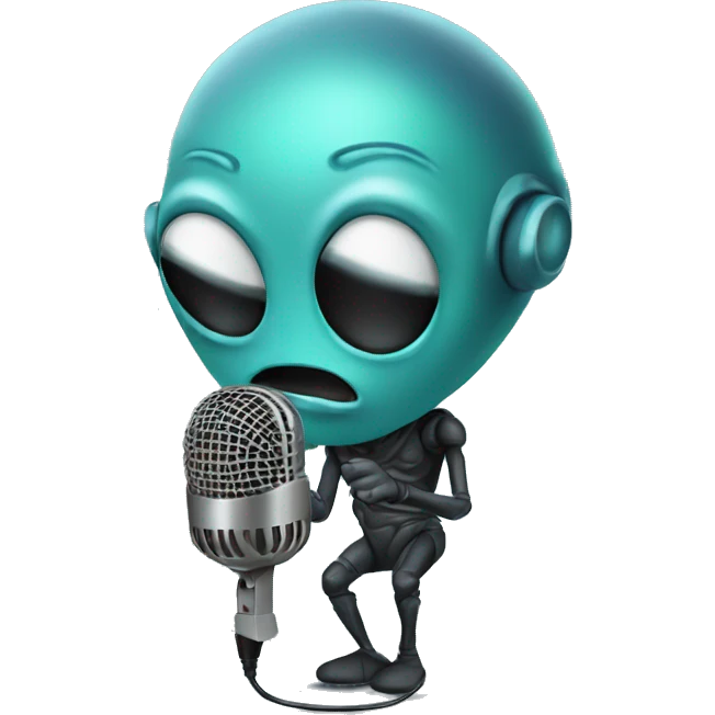 Alien with a microphone  emoji