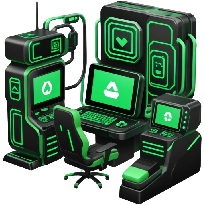 Modern Black And Green Cyber Gaming Aesthetic Scenery Deco emoji