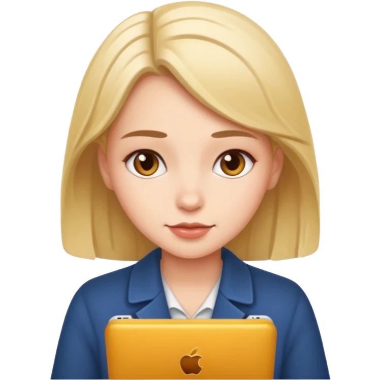 Girl typing emoji