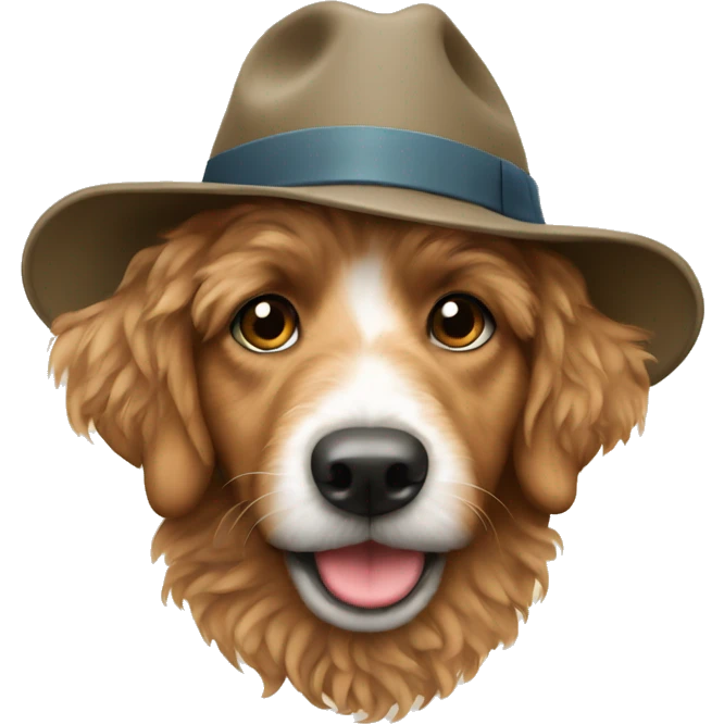 aussie doodle wearing a hat emoji