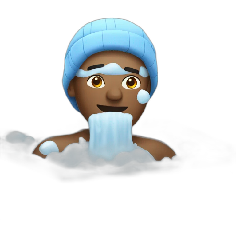 guy in ice bath emoji