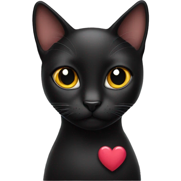 black cat with heart eyes emoji