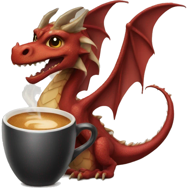 dragon with coffee emoji
