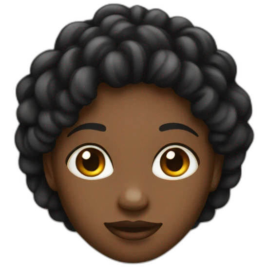 Fille noir avec des tresses emoji