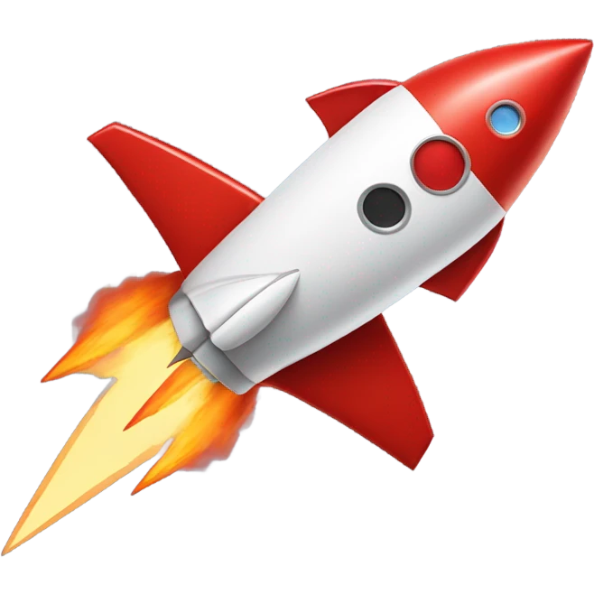 flying red rocket ship emoji