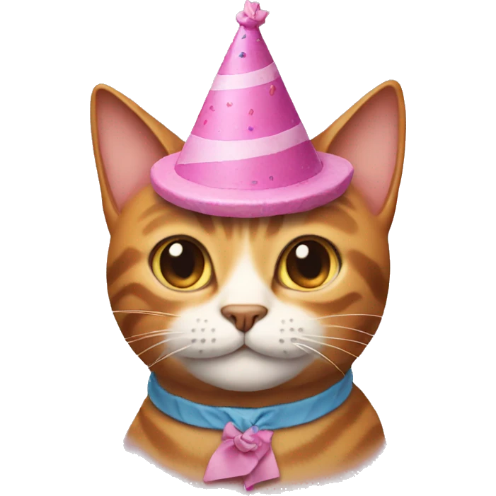 Cat wearing cake hat emoji