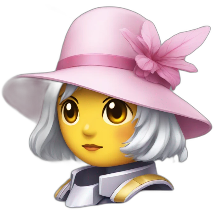 gundam wearing feminine hat emoji