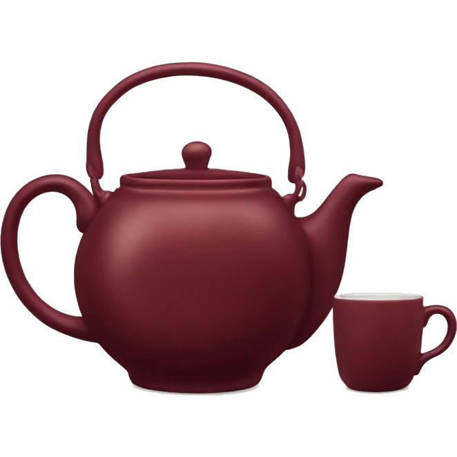 burgundy teapot and mugs emoji