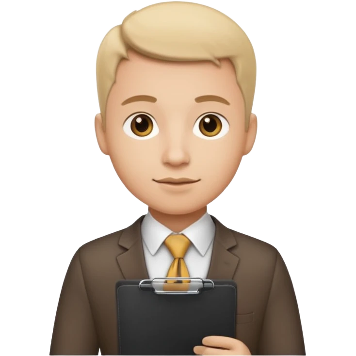 Manager + clipboard + tie, Cafe staff. emoji