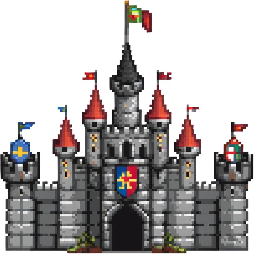 medieval castle with flags emoji