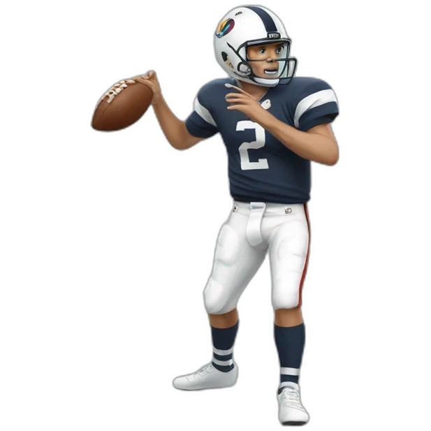 quarterback with striped white socks emoji