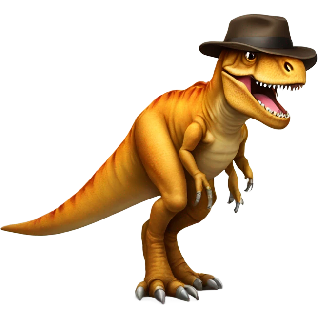 T rex with a hat emoji
