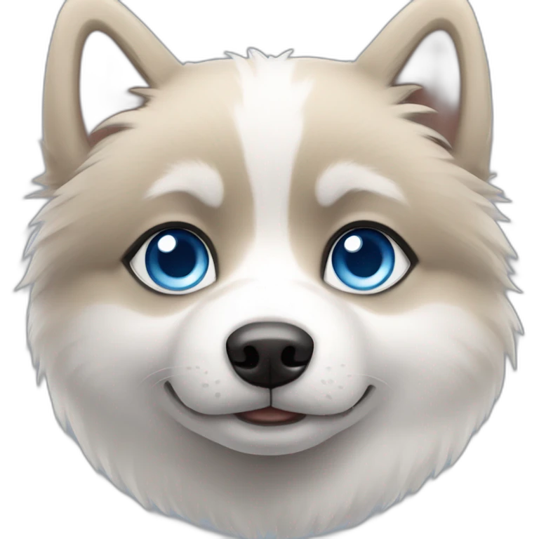 pomsky with blue eyes emoji