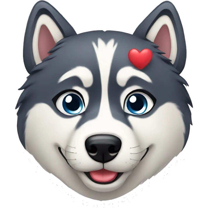 husky with heart emoji