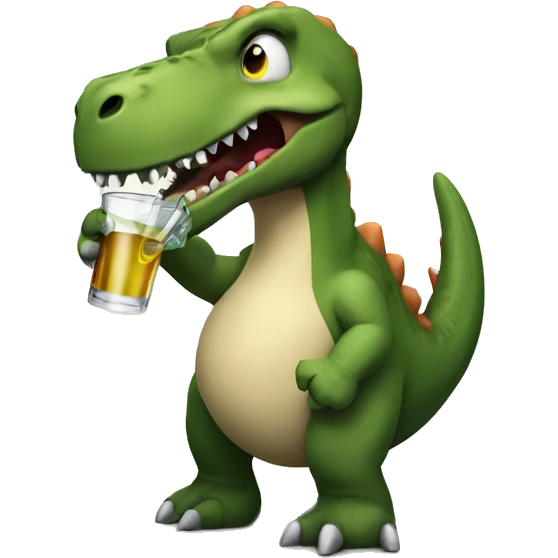 Dinosaur drinking aguardiente in medellin emoji