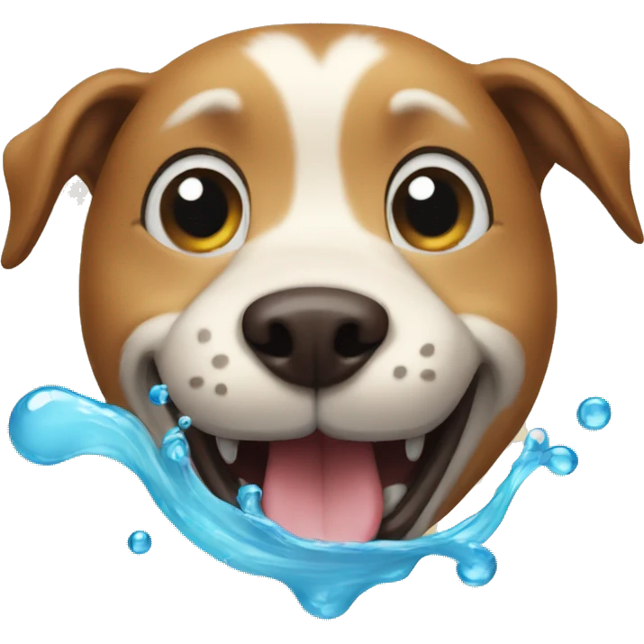 Dog laughing water out eye emoji