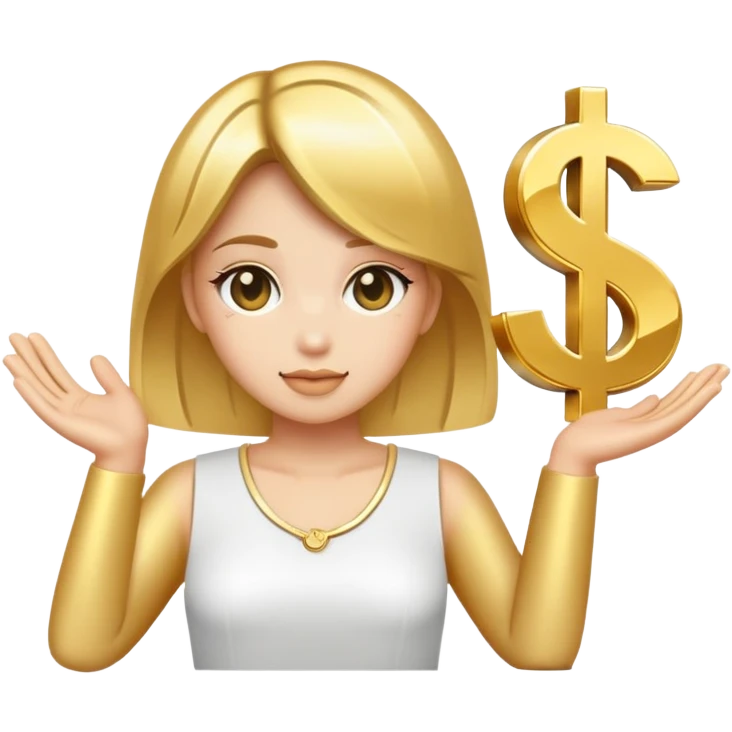 money sign with clean girl aesthetic emoji