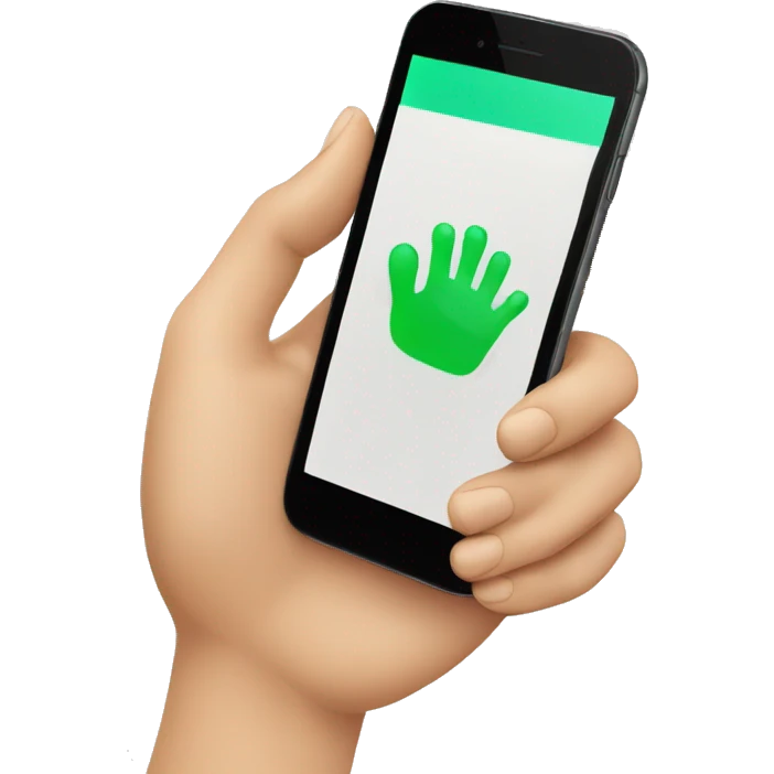 hand with smartphone emoji