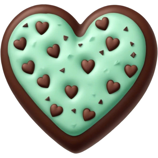 Mint chocolate chip heart emoji