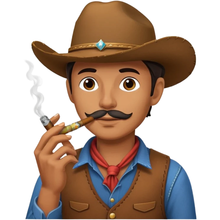 Cowboy smoking cigar emoji