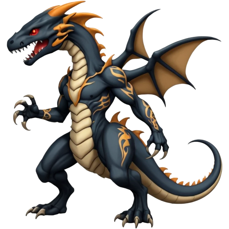  Venom-Marowak-Charizard-Xenomorph-hybrid-fantasy-creature (full body) with tribal tattoos emoji