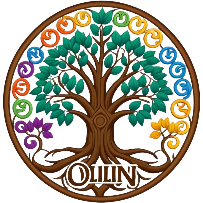 created a highly detailed but manly looking family genealogy logo and use the name Odlin with multiple colors. emoji
