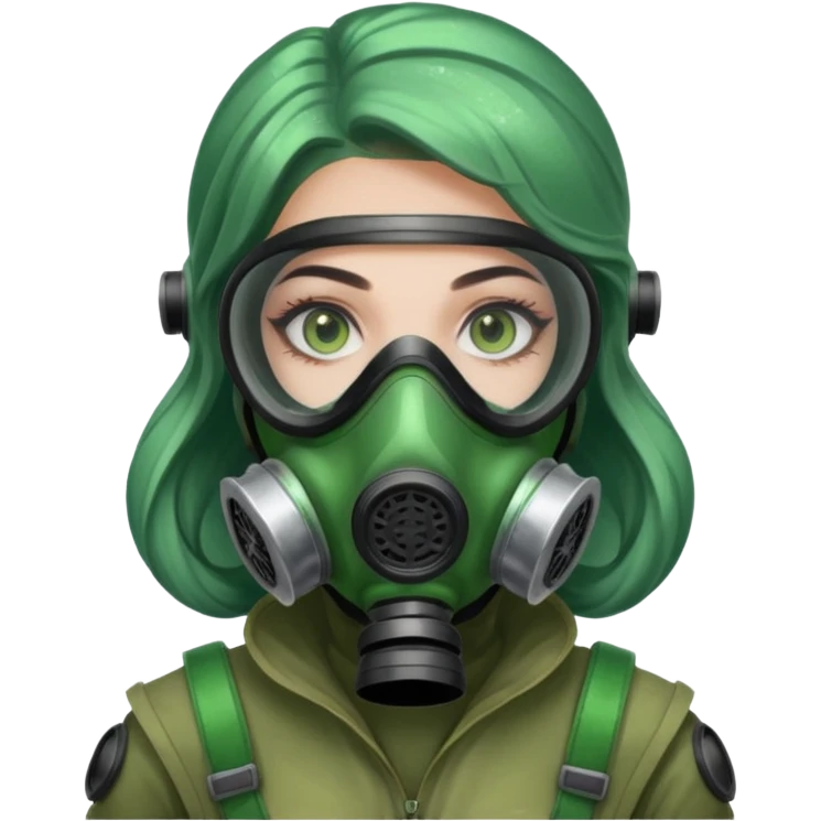 glitter green viper valorant female gas mask emoji
