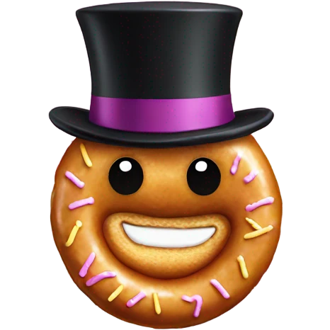 Donut with a top hat emoji