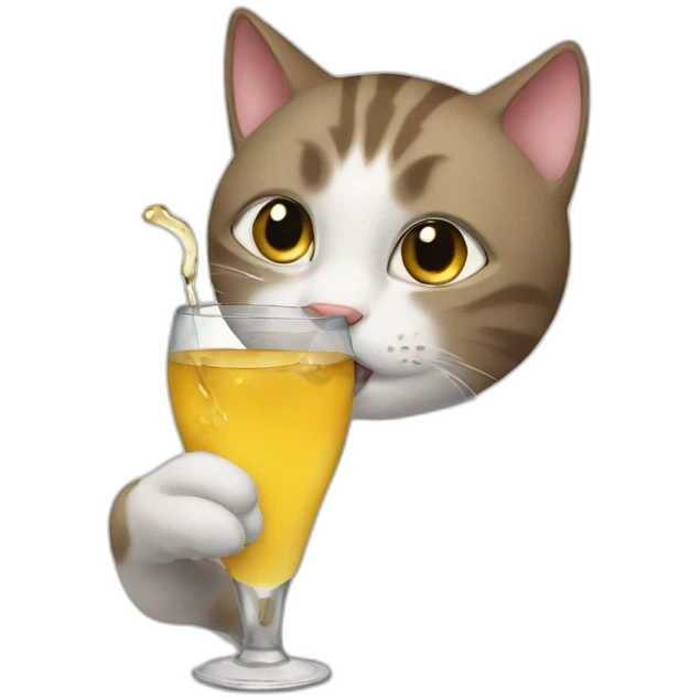 cat drinking emoji
