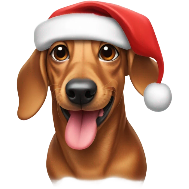 Wiener dog wearing Santa hat  emoji