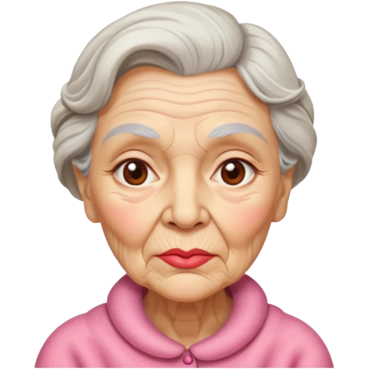 old woman and a kiss emoji