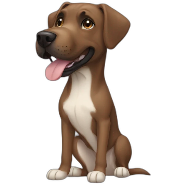 Schwarzer Labrador-boxer Mix Hund emoji