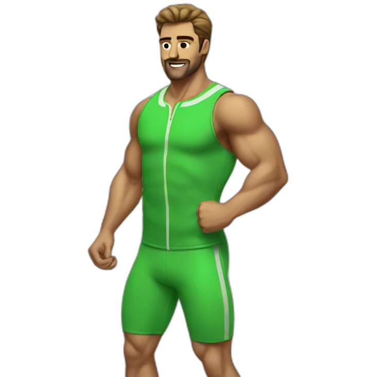retro men workout suit emoji