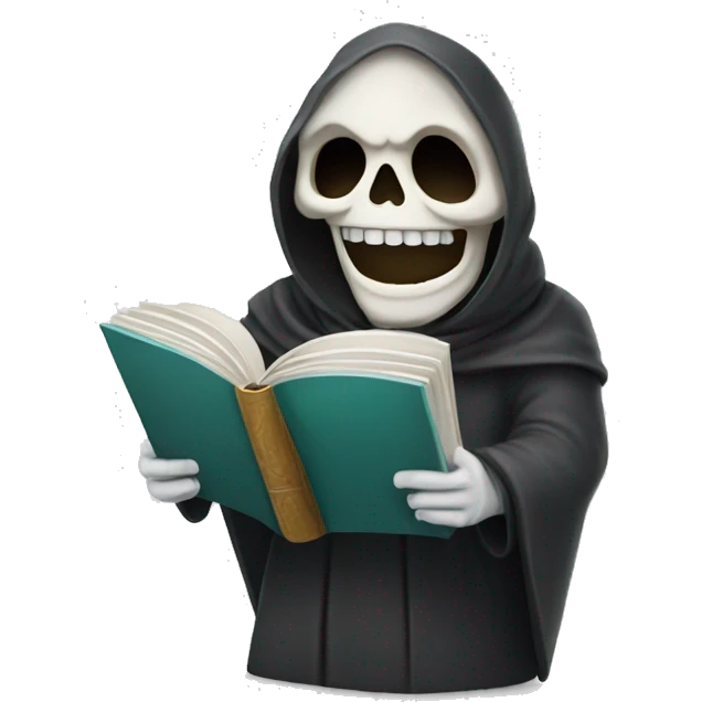 happy reaper entrepreneur face with book emoji