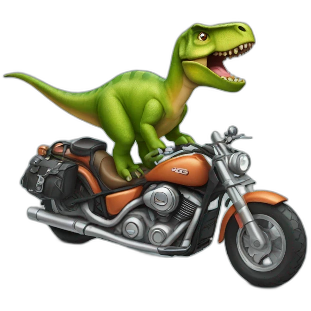 dinosaur on a motorcycle emoji