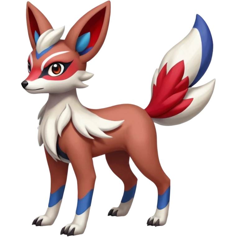 Colorful Skilled Adept Graceful Asian Painted Meloetta-Lycanroc-Absol-Zangoose-fusion-hybrid-creature (full body) emoji
