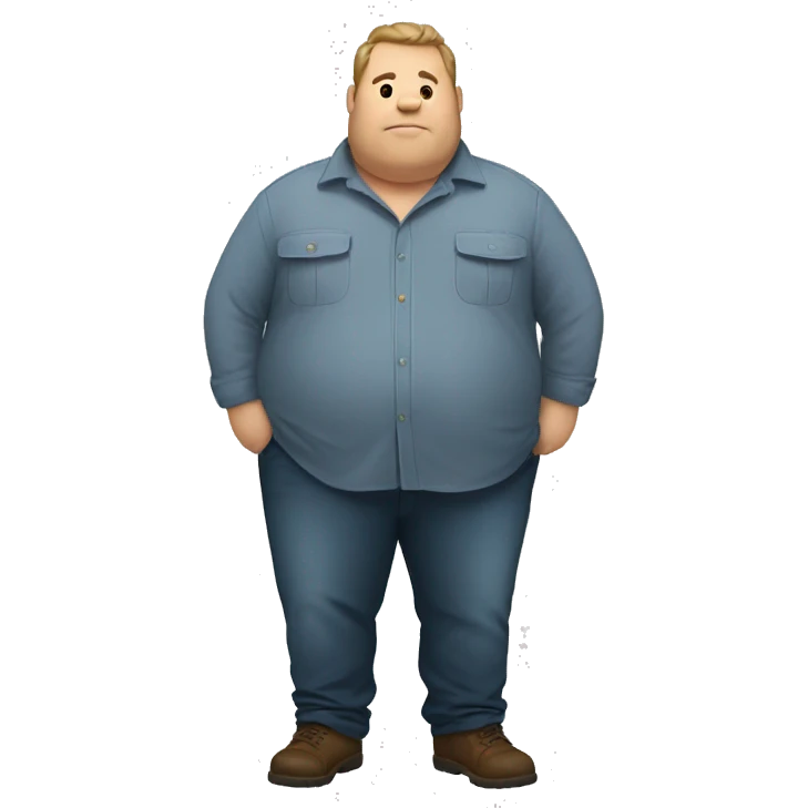 Fat man with overshirt profile picture emoji
