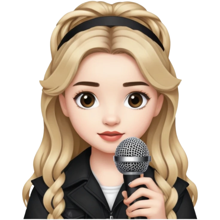 sabrina carpenter holding a mic emoji