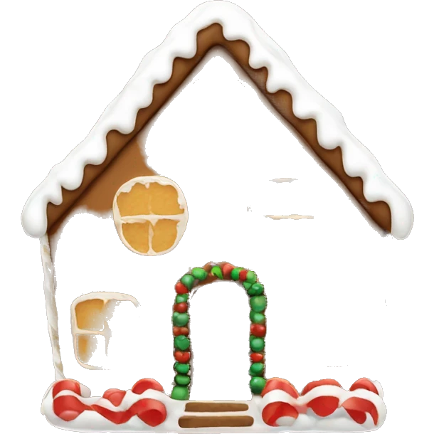 Christmas ginger bread house cute emoji
