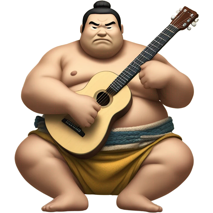 Sumo wrestler guitar emoji