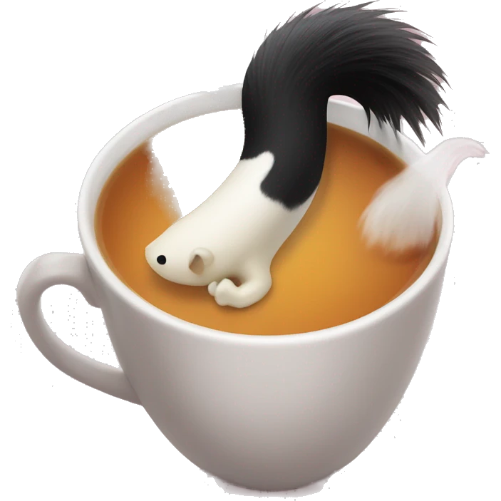 skunk tail in a cup of tea emoji