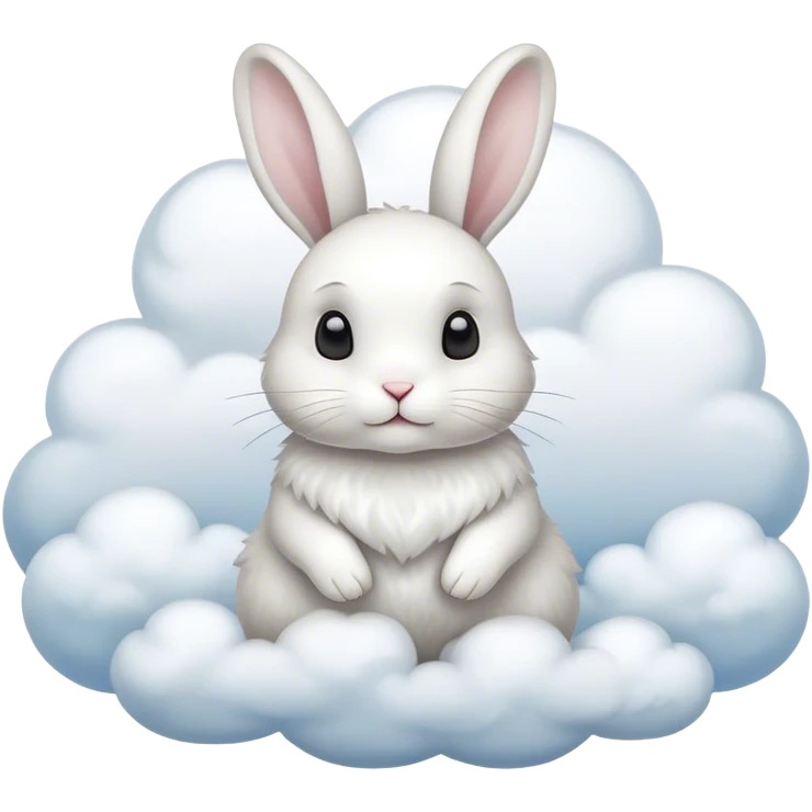 A litlle rabbit with cloud emoji