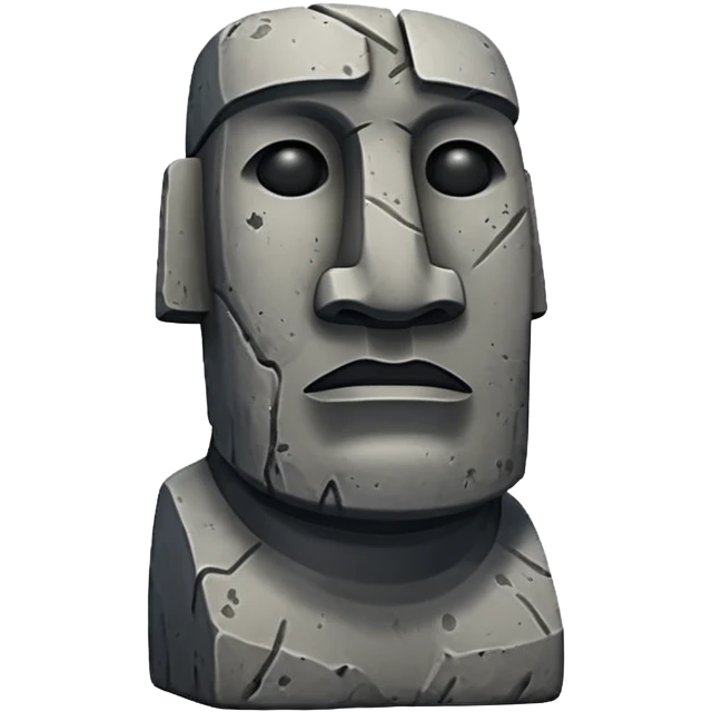 A realistic moai statue emoji