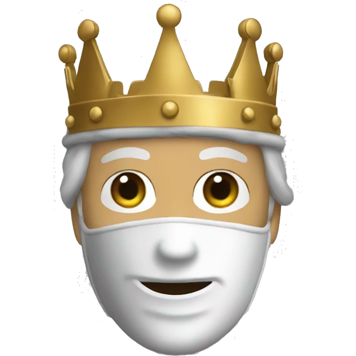 king baldwin IV in mask hand up emoji